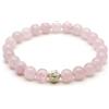 BERGERLIN Bracciale in quarzo rosa - Bracciale con perle in pietra naturale autentica e perla in argento sterling 925