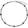 GAVU Collana Fine da Donna con Perline Quadrate di Onice Nero e Piccole Perline di Cristalli di Spinello Nero, Collana Satellite da Donna con Cristalli Neri