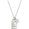 Nomination® - Collana Donna Charm Luna, Collezione Talismani in Argento 925 e Pietra di Luna, Incisione I miei desideri possano…, Regolabile 42-47 cm, Elegante, Regalo Donna, Confezione Originale