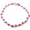 Spadarella Gioielli Spadarella spadino bracciale con sfere in argento 925 di diametro 5 mm e cotone nautico fuxia.Fatto a mano.Unisex.Lunghezza 17 cm.