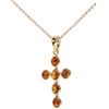 Artisana-Schmuck Ciondolo in ambra (senza catena), ciondolo a forma di croce in ambra e argento sterling 925/000 placcato oro
