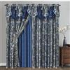 GOHD GOLDEN OCEAN HOME DECOR GOHD Royal ROSARIUM Tenda da finestra in voile jacquard con mantovana attaccata e retro in taffetà. Set da 2 pezzi. Ogni pezzo misura 137,2 cm di larghezza x 213,4 cm di lunghezza + 45,7 cm mantovana