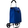 DRW Carrello per la spesa in alluminio e poliestere blu 46 x 36 x 98 cm, borsa 36 x 26 x 57 cm