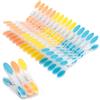 AiQInu 30 Pezzi Mollette per Bucato, Plastica Clothes Pegs con Silicone Antiscivolo, Molletta Multicolore Non Lascia Segni per Biancheria Intima Pantaloni T Shirts