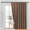 NICETOWN Tenda oscurante extra larga, termica, oscurante, per porta scorrevole, con linguetta posteriore, per finestre extra larghe (cappuccino, 254 x 213 cm)
