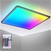 B.K.Licht - Pannello LED a luce indiretta, telecomando, luce colorata RGB+W, pannello LED soffitto, pannelli led, pannelli led soffitto, pannelli luminosi led, led rgb panello, 42x42x3 cm, nero