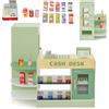HOMASIS Supermercato Giocattolo per Bambini, Registratore Cassa Bambini in Legno, Cassa Giocattolo per Bambini con Distributore Automatico, per Bambini dai 3 agli 8 Anni (Verde)