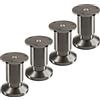 SOTECH 4 pezzi piedini per mobili TERRA altezza 80 mm acciaio inox spazzolato altezza regolabile fino a max. 15 mm, caricabile fino a 250 kg/per piede