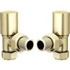 Generic Coppia di Rubinetti Termosifone ad Angolo in Ottone Spazzolato