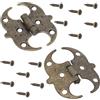AERZETIX - C73738 - Set di 2 cerniere stile antico 62x55mm piatte - porte mobili armadio portagioie - in acciaio - colore ottone invecchiato - ferro ornamento vintage rustico