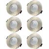 Allesgute Set Di 6 Faretti Da Incasso Gu10 Set Di Apparecchi Da Incasso Cornice Ip44 Rotonda 230v In Acciaio Inox Spazzolato Ottica Incl. Presa Gu10 Per Led O Alogena (Senza Lampadina)