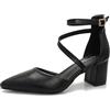 qibusleen Elegante Cinturino alla Caviglia Sandalo Tacchi per Donna Punta Chiusa Donna Basso Blocco Tacco Grosso D'Orsay Pompe Nozze Festa Abito Sandali Scarpe - 39