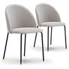 VS Venta-stock Set di 2 sedie per tavola da pranzo Kenia rivestite in tela Beige, certificazione SGS, 43 cm (Larghezza) x 47 cm (Profondità) x 78,5 cm (Altezza)