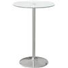 HOMCOM Tavolo da Bar Alto Moderno in Vetro, Tavolo Salvaspazio da Cucina Rotondo con Base in Acciaio per 2 Persone, Ø70x102cm, Trasparente