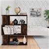 puraday Libreria/Divisorio Rovere Fumo 80x24x96 cm in Legno Multistrato Libreria Da Parete Libreria Moderna Libreria Legno Libreria Cameretta Pratico Mobile Soggiorno Design Minimalista