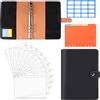 moinkerin Raccoglitore Ad Anelli A5, moinkerin Raccoglitore Notebook A5 con Coperture per Raccoglitori in Plastica Trasparente,Schede di Bilancio,Etichette Adesive,Righello Morbido,per Contanti, Viaggi e Diari