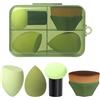 SruidyLady Set di 4 pennelli da trucco Kabuki, fard e correttore (4-1-55-green)