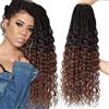 FANWYFYU 24 Pollici Faux Locs Pre-Annodati 6 Pacchi Morbidi Locs Crochet Goddess Curly Wavy per Donne Nere Estensione Sintetica (24 Pollici, 1B/30)
