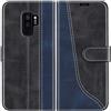 Mulbess Cover per Samsung Galaxy S9 Plus, Custodia a Libro, Magnetica Flip con Chiusura, Interno TPU Antiurto Portafoglio,Sintetica, Elegante Nero