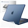 NPUOLS Cover per MacBook Air 13,6 Pollici M4 M3 M2 2025 2024 2022 A3240 A3113 A2681, [Bordo TPU Resistente alle Rotture] Anti-impronte Custodia Rigido e Copritastiera UE, Mezzanotte opaca