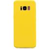cuzz Cover per Samsung Galaxy S8 Plus+(1 pezzi proteggi schermo in vetro temperato) tinta unita premium flessibile in silicone TPU custodia sottile ultra leggera antiscivolo (giallo)
