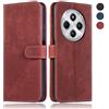 MIKULLE Cover a Libro per Xiaomi Redmi 14C 4G / Redmi A4 5G (6.88), Custodia in Pelle PU e Silicone TPU Bumper, Flip Chiusura Magnetica Caso Portafoglio con Funzione Stand - Rosso