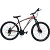 Generico Bicicletta Mountain Bike MTB Ragazzo 27.5 21V in Acciaio Nero e Rosso