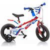 Dino Bikes Bici Bicicletta Bambino 12 Pollici 1 Freno al Manubrio e Pignone Fisso Posteriore Bianco Rosso Blu