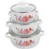 Garneck Set di 3 Mini Pentole per Zuppa con Coperchi Smaltati E Pentole per Stufato per Cucinare I Noodles
