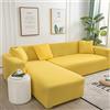 Amsg Copridivano con Penisola Elasticizzato A Sinistra Destra, Copridivano AntiGraffio Gatto Chaise Longue Sofa Cover A Forma di L,G,XL235~300cm
