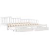 vidaXL Letto Estraibile con Cassetti Senza Materasso Bianco 80x200 cm