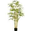 HOMCOM Bambù in Vaso Artificiale Alto 150cm, Pianta Finta Decorativa per Interno, Verde
