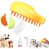 FUFRE Spazzola per gatti con vapore, spazzola per cani con serbatoio dell'acqua e spray, spazzola per gatti autopulente, con essenza per la cura per massaggi, cura e depilazione (giallo)