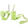 Pupakiotti Basic. Set 3 Pezzi. Pettorina per Cani, Guinzaglio e Porta Sacchetti per Cane in Pelle Made in Italy Lime XL-XXL