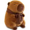 VerLuky Capibara Peluche, 25 cm Peluche Capybara Bambola, Simpatico Capybara Plush, Pupazzo Kapibara Cute, Simpatico Capybara Plush, Capibara Peluche Giocattolo con Sciarpa Marrone per Ragazzi Ragazze