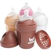Herobility Biberon doppio anticolica Herobility - 5 fl oz/140ml - Confezione da 4 - Biberon multicolore - Sabbia, Marmotta, Rosa, Bianco