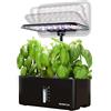 GARDENCUBE Sistema di Coltivazione Idroponica da Interno: Kit per Orto Erbaceo da Interno con 8 Capsule, Luce LED per la Crescita, Pompa dell'Acqua Silenziosa, Funzionamento Intelligente Automatico