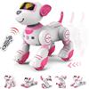 BAKAJI Cane Robot Radiocomandato Rosa, Cagnolino Interattivo per Bambini, Gioco Giocattolo con Comandi Vocali, Animale Domestico a Batteria Ricaricabile, Abbaia, Scodinzola, Idea Regalo