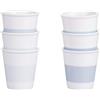 Villa d'Este Home Tivoli 1996 Set 6 tazzine caffè 60 ml in porcellana, decoro righe, Daily Ocean