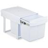 Relaxdays Pattumiera Estraibile Sottolavello, Cestino Raccolta Differenziata 2 Scomparti da 15L, 34,6x34x51,8 cm, Bianco, Acciaio, Plastica