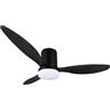 RL LIVE YOUR LIGHT Reality Leuchten Ventilatore GÖTEBORG R64202132, nero opaco, metallo, 25W, 2700K - 6500K, 2500lm, telecomando incluso, dimmerabile, luce notturna