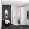 Mato 90x90 cm Box Doccia Semicircolare alto 195 cm Doppia Porta Battente Vetro Temperato 6 mm Barra Stabilizzatrice Completo di Piatto Doccia Bianco