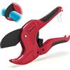 BLOSTM Tagliatubi in plastica - Tagliatubi a cricchetto per impieghi gravosi con diametro esterno di 42 mm, capacità di taglio per tubi in plastica PVC PEX PPR (rosso)
