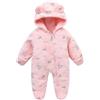 WYTbaby Tuta da neve per bambini, in pile con cappuccio, invernale, autunno, caldo, per ragazzi e ragazze, 0-12 mesi, Colore: rosa., 6- 9 mesi