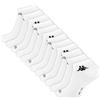 Kappa Cottonprime 6-9 o 12 paia di calzini sportivi originali per sneaker, colore nero, bianco, 12 paia - bianco, 43-46