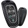 ontto Cover per chiave auto, adatta per Hyundai Solaris Sonata Hybrid Nexo NX4 Grand Santa Fe Tucson 2020 2021 2022 telecomando ABS custodia portachiavi custodia protettiva accessori 6 pulsanti nero