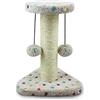 Nobleza - Tiragraffi per gatto, a colonne con palle laterali, di colore marrone. Alto 28 cm.