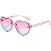 LOJUDI Occhiali da sole a forma di cuore, per bambini e bambine, a forma di cuore, alla moda, per bambini dai 3 ai 10 anni, Rosa/Blu sfumato