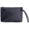 CLASSE77 Pochette a Mano in tessuto di cotone con laccetto da polso - Borsetta Piccola Clutch con due tasche, sia per Uomo che per Donna, pratica e casual - Produzione artigianale - Made in Italy (Blu)