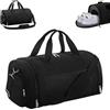 CS COSDDI - Borsa da viaggio pieghevole con scomparto per scarpe e scomparto umido, impermeabile, Weekender Gym Travel Bag Borsa da allenamento per uomo e donna, Nero, Reisetasche